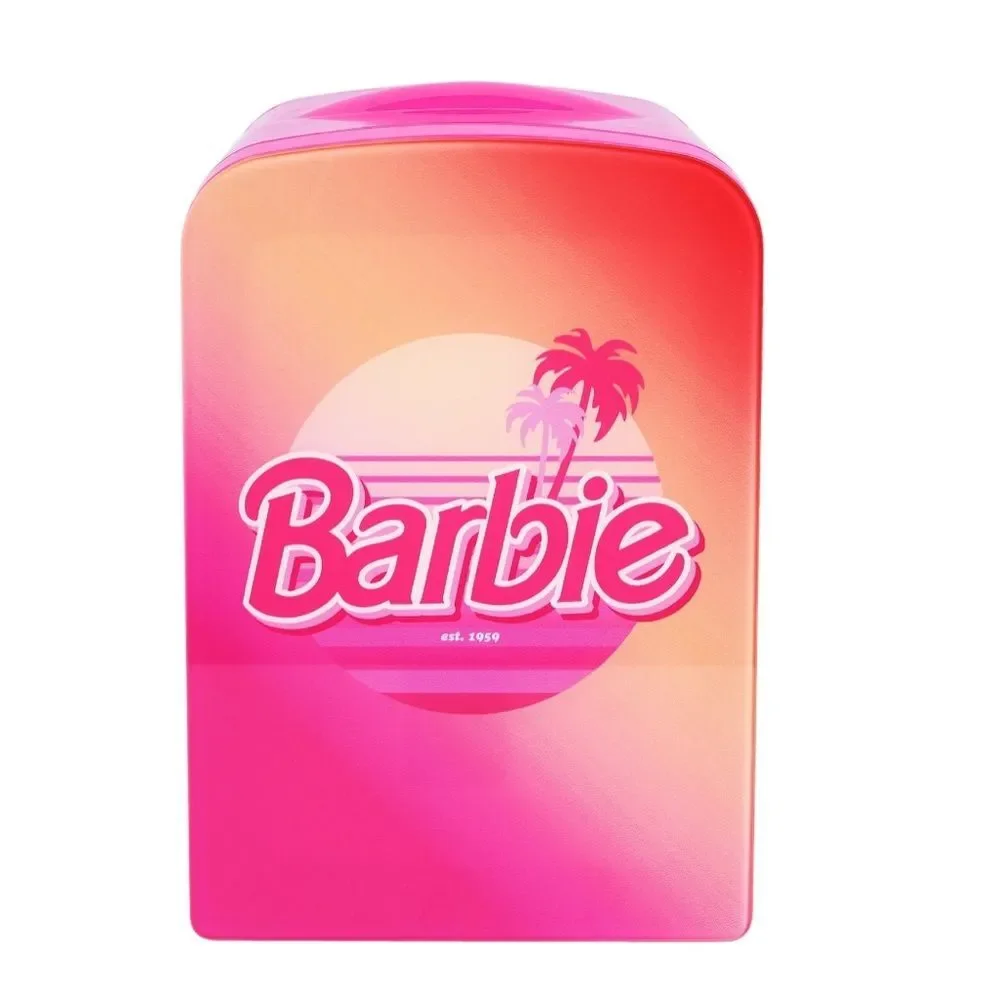 Last One Barbie Hot Pink Malibu 4L Cooler Mini Fridge with Glass Door 6 Can
